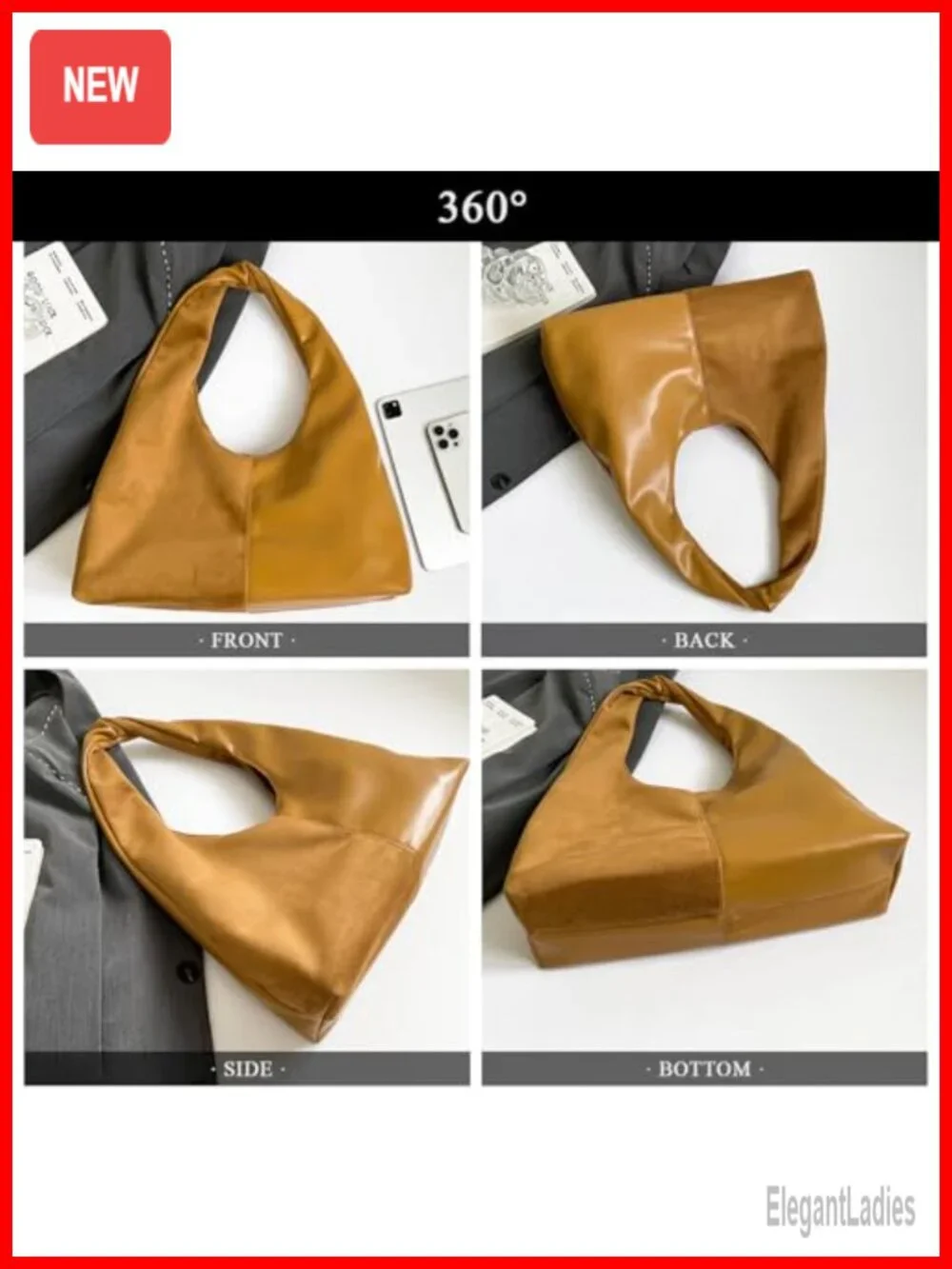 Suede Slouchy Hobo Bag Tote Handbag Faux Leather Shoulder Bag